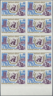 Frankreich: 1970, 25 Years United Nations (UN) 0.80fr. IMPERFORATE Block Of Ten From Lower Margin, M - Andere & Zonder Classificatie