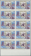 Frankreich: 1970, 25 Years United Nations (UN) 0.80fr. IMPERFORATE Block Of Ten From Lower Margin, M - Other & Unclassified