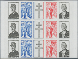 Frankreich: 1971, One Year Anniversary Of Death Of Charles De Gaulle Se-tenant Strip Of Five With Fo - Sonstige & Ohne Zuordnung