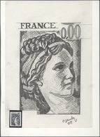 Frankreich: 1978. Artwork For The Definitive Stamp 0.01fr Showing "Sabinerin". Pencil On Paper. Near - Andere & Zonder Classificatie