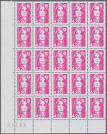 Frankreich: 1992, Definitive 'Marianne (Briat)' 4.20fr. Rose WITHOUT PHOSPHOR Block Of 25 From Lower - Andere & Zonder Classificatie