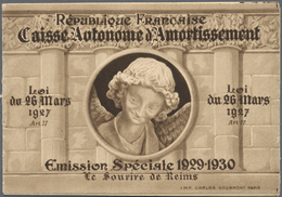 Frankreich - Markenheftchen: 1930, Smile From Reims 1.50 + 3.50 Fr. Purple, 8 Values In Complete Boo - Andere & Zonder Classificatie