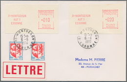 Frankreich - Automatenmarken: 1970, Montgeron "SA 00001", 0.10fr. And 20fr., Both Type 2 In Combinat - Autres & Non Classés