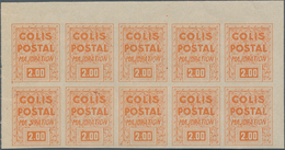 Frankreich - Postpaketmarken: 1941, Supplement Stamps (Majoration), Not Issued, 2fr. Orange Imperfor - Sonstige & Ohne Zuordnung