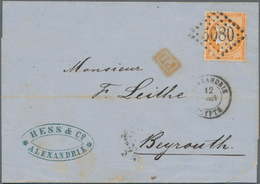 Französische Post In Ägypten - Alexandria: 1871/1875, 80 C Rose-carmine Napoléon Lauré, Tied By Nume - Sonstige & Ohne Zuordnung