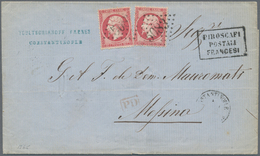 Französische Post In Der Levante: 1865, 2x 80 C Napoleon With "5083" Rhombus Cancel And Besides Fram - Sonstige & Ohne Zuordnung