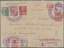 Französische Besetzung I. WK - Castellorizo: 1920, "O.N.F." Overprints, Attractive Franking Of Nine - Other & Unclassified