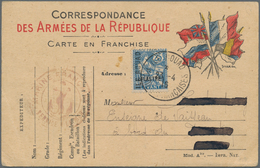 Französische Besetzung I. WK - Insel Ruad: 1916, 1pi. On 25c. Blue, Single Franking On Military Mail - Autres & Non Classés