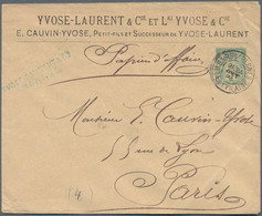 Frankreich - Ganzsachen: 1893. Private Envelope 5c Sage "Yvose Laurent". Used. Slight Corner Crease. - Sonstige & Ohne Zuordnung