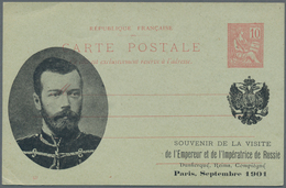 Frankreich - Ganzsachen: 1901. Postcard 10c Mouchon "Visite Du Tsar". Unused. Small Corner Crease. - Autres & Non Classés