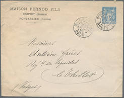 Frankreich - Ganzsachen: 1901. Private Envelope 15c Sage "Maison Pernod Fils, Pontarlier". Used "Pon - Autres & Non Classés