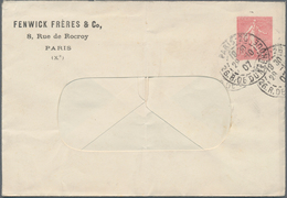 Frankreich - Ganzsachen: 1907. Private Window Envelope 10c Semeuse Lignée "Fenwick Frères & Co, Pari - Sonstige & Ohne Zuordnung