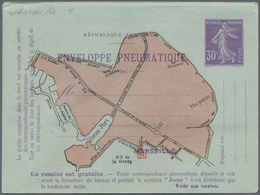 Frankreich - Ganzsachen: 1910, 30c Violet On Postal Stationery Cover For Pneumatic Post In Marseille - Altri & Non Classificati