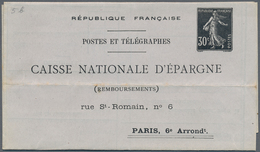 Frankreich - Ganzsachen: 1914, 30c Black "Postes Et Télégraphes" Postal Stationery Folded Letter Wit - Sonstige & Ohne Zuordnung