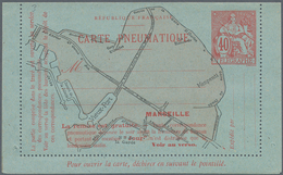 Frankreich - Ganzsachen: 1919/1929, 40c Red On Postal Stationery Letter Card For Pneumatic Post In M - Andere & Zonder Classificatie