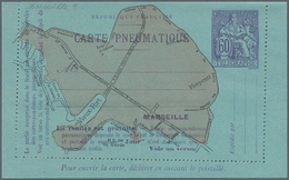 Frankreich - Ganzsachen: 1919/1929, 60c Violet On Postal Stationery Letter Card For Pneumatic Post I - Other & Unclassified