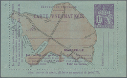 Frankreich - Ganzsachen: 1919/1929, 1 F. Violet On Postal Stationery Letter Card For Pneumatic Post - Andere & Zonder Classificatie