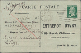 Frankreich - Ganzsachen: 1923. Postcard 10c Pasteur "Entrepot D'Ivry". Used "Paris 16.11.1923". (Sto - Autres & Non Classés