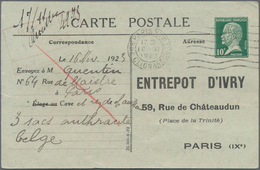 Frankreich - Ganzsachen: 1923. Postcard 10c Pasteur "Entrepot D'Ivry". Used "Paris 16.11.1923". (Sto - Other & Unclassified