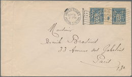 Frankreich - Stempel: 1900, "UNITED STATES POSTAL STATION PARIS EXPOSITION 1900" Flag Cancel On 15 C - 1801-1848: Vorläufer XIX