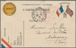 Frankreich - Militärpost / Feldpost: 1915. Postage-free Soldier Correspondence Card With Imprinted C - Militärische Franchisemarken