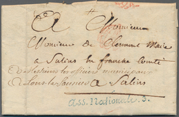 Frankreich - Besonderheiten: 1790, "ass. Nationale. 3." Blue One-liner And Red Postage Free Cancel O - Autres & Non Classés