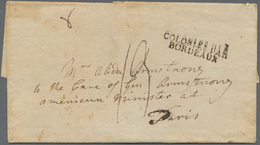 Frankreich - Besonderheiten: 1807, "COLONIES PAR BORDEAUX" Rare Two-liner On Folded Letter Without T - Altri & Non Classificati