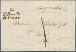 Frankreich - Besonderheiten: 1855, "33/St. Bausille/De-Putois" Three-liner Very Clear On Folded Lett - Autres & Non Classés