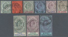 Gibraltar: 1903 KEVII. Short Set Of Nine Up To 8s., All Used, The Top Values Canclled By Gibraltar R - Gibraltar