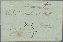 Griechenland - Vorphilatelie: 1840, "Leta Arrta Per Mare" Cursive Handwriting One-liner On Folded Le - ...-1861 Préphilatélie