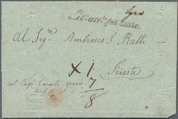 Griechenland - Vorphilatelie: 1840, "Leta Arrta Per Mare" Cursive Handwriting One-liner On Folded Le - ...-1861 Prephilately