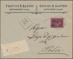 Griechenland - Lokalausgaben: 1913, Castellorizo: Ottoman Empire, 1 Pia Black On Rose Postage Due (M - Autres & Non Classés