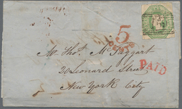 Großbritannien: 1852, Transatlantic Letter Franked With 1 Shilling "embossed" From GLASGOW Via Liver - Autres & Non Classés