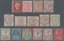 Großbritannien: 1864-1892 Ca.: Group Of 15 Different QV Stamps Mint, Including Good Ones As 1875 3d. - Autres & Non Classés