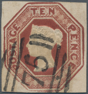 Großbritannien: 1848/1854, Embossed Issue, 10d. Brown, Fresh Colour And Close To Full Margins, Clear - Autres & Non Classés