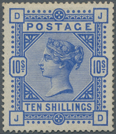 Großbritannien: 1883, 10s. Ultramarine, Wm. Anchor, Lettered J-D, Deep Intense Colour, Mint Original - Altri & Non Classificati