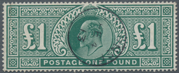 Großbritannien: 1902, 1 Pound Dull-green, Perfect Luxury Piece, Clearly Stamped "GUERNSEY Sep. 4. 19 - Autres & Non Classés