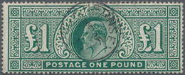 Großbritannien: 1902, KEVII £1 Dull Blue-green Wmk. Three Imperial Crowns Fine Used With Light 'GUER - Autres & Non Classés