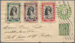 Großbritannien: 1916, "NATIONAL PHILATELIC WAR FUND" 7 Vignettes On Three Postal Stionery Covers/let - Autres & Non Classés