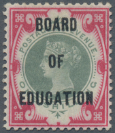 Großbritannien - Dienstmarken: 1902, Board Of Education, QV 1s. Green/carmine, Slightly Altered/fade - Servizio