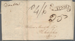 Großbritannien - Guernsey: 1819, Decorative Folded Letter With Very Rare Postmark "GUERNSEY" In The - Guernesey