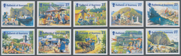 Großbritannien - Guernsey: 2002. Complete Set "Tourism - Holiday In Sark" (10 Values) In IMPERFORATE - Guernesey