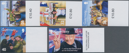 Großbritannien - Guernsey: 2005, 5 Values "Events In The Second World War - Including Winston Church - Guernsey