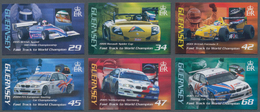 Großbritannien - Guernsey: 2006. Complete Set "Racing Car Driver Andy Priaulx" (6 Values) In IMPERFO - Guernesey