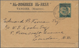 Britische Post In Marokko - Ganzsachen: 1917 (ca.), 5 C Overprint On 1/2 Penny Blue Postal Stationer - Bureaux Au Maroc / Tanger (...-1958)