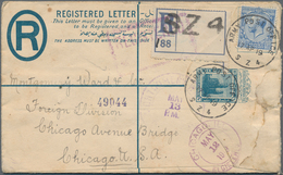 Britische Militärpost In Ägypten: 1919, Egypt, 10 M Blue Registered Pse, Uprated With Great Britain - Sonstige & Ohne Zuordnung