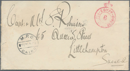 Britische Militärpost In Ägypten: 1932, "(CROWN) POSTAGE PREPAID 6" Red Cancellation On Cover (opene - Sonstige & Ohne Zuordnung