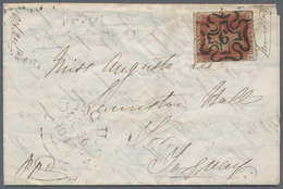 Großbritannien - Stempel: 1843, Folded Letter To Torquai Franked With 1 D Red With Touched To Full M - Marcophilie