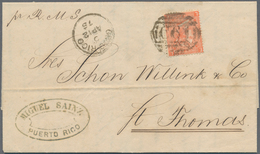 Großbritannien - Used Abroad: PUERTO RICO 1875: Entire Letter From San Juan, Puerto Rico To St. Thom - Autres & Non Classés