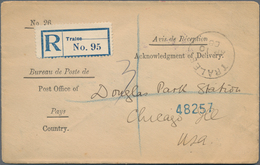 Irland: 1908 (10.4.), Registered 'Avis De Reception' Cover Used From TRALEE To Chicago With Arrival - Briefe U. Dokumente